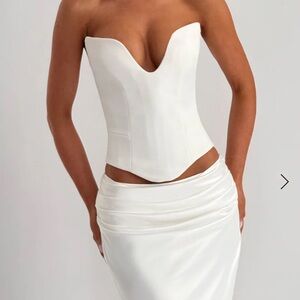 Babyboo white Corset Top & Skirt Set